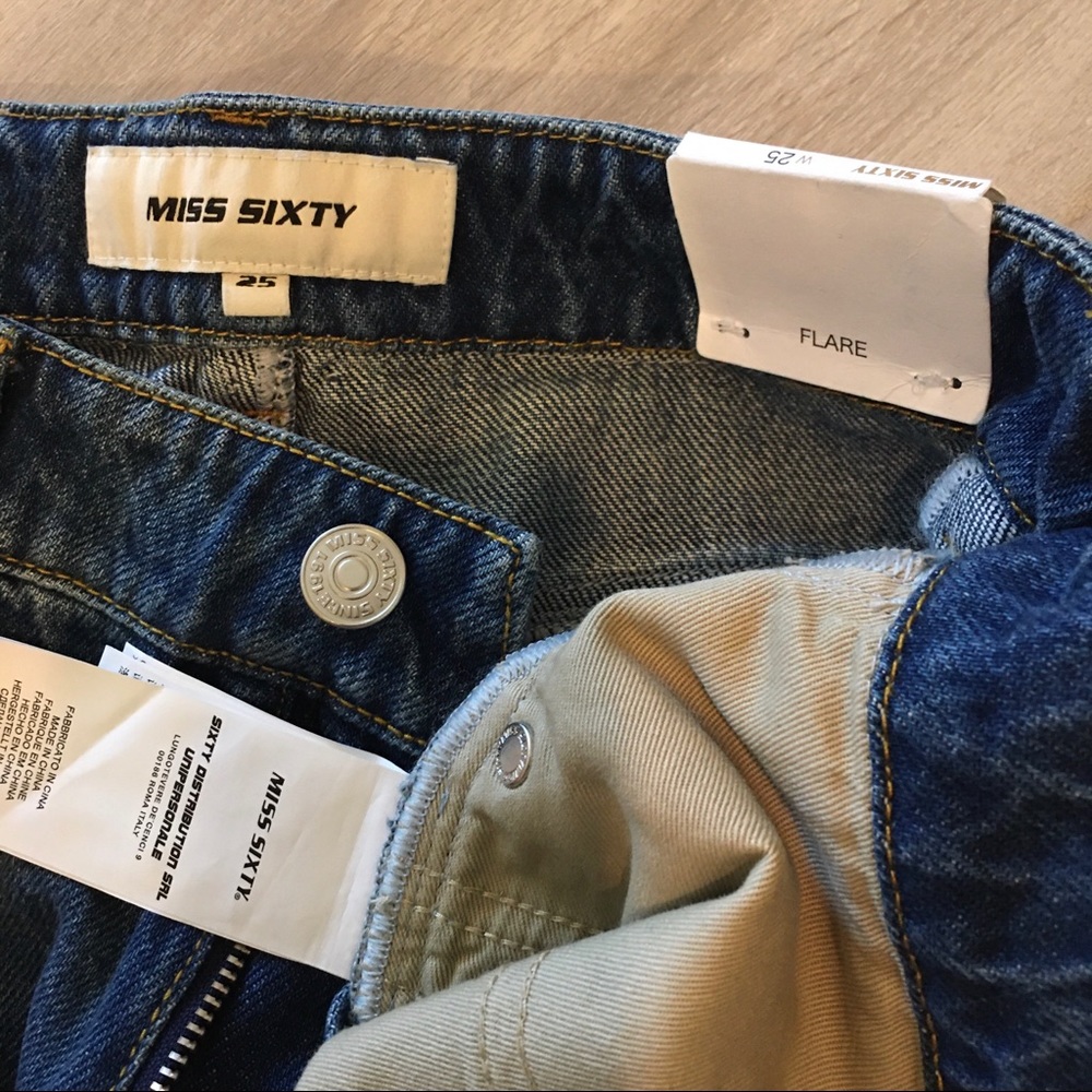 Miss sixty Naomi Flare ruffle hem crop jeans size 25 - Picture 6 of 7